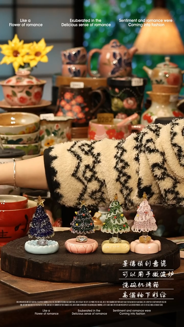 陶瓷随机一个景德镇高温釉下彩手工手绘款式@A0183@