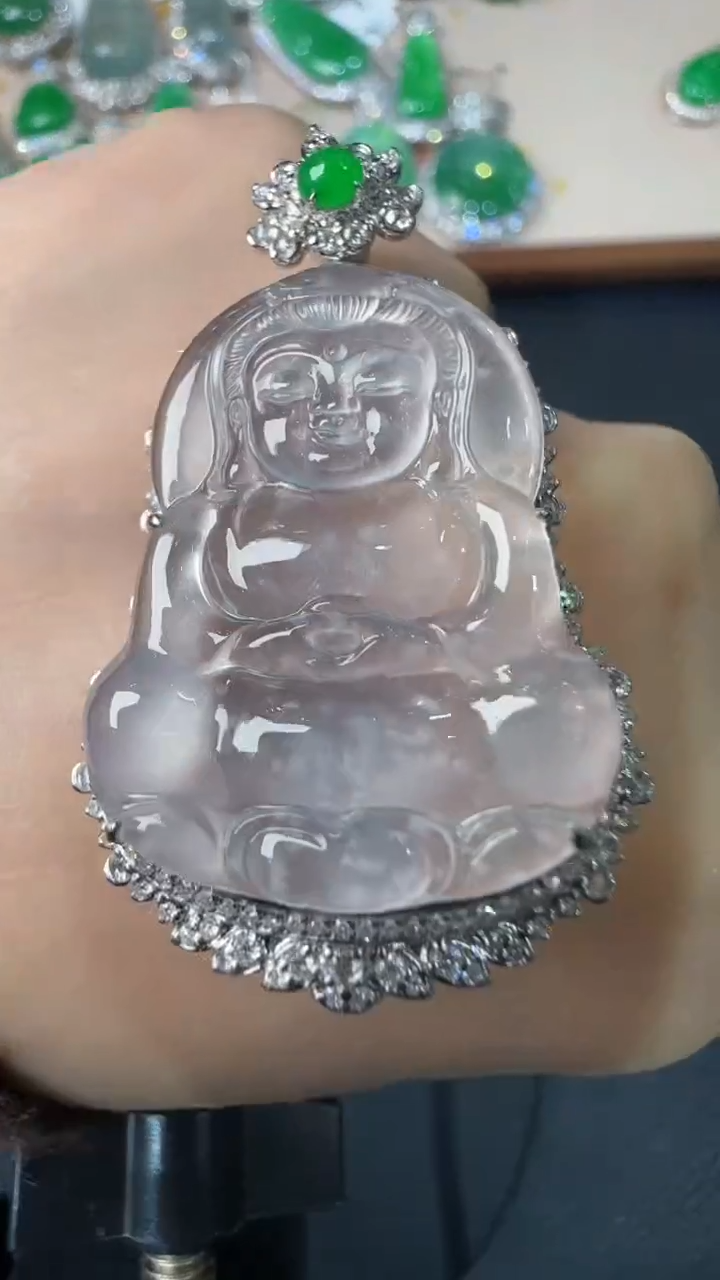 【闪购商品】翡翠吊坠(不含链)18K金镶嵌43