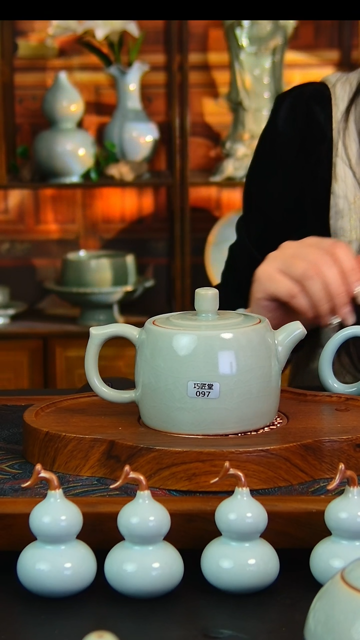 瓷片雪*原矿汝瓷福利单杯，带礼盒