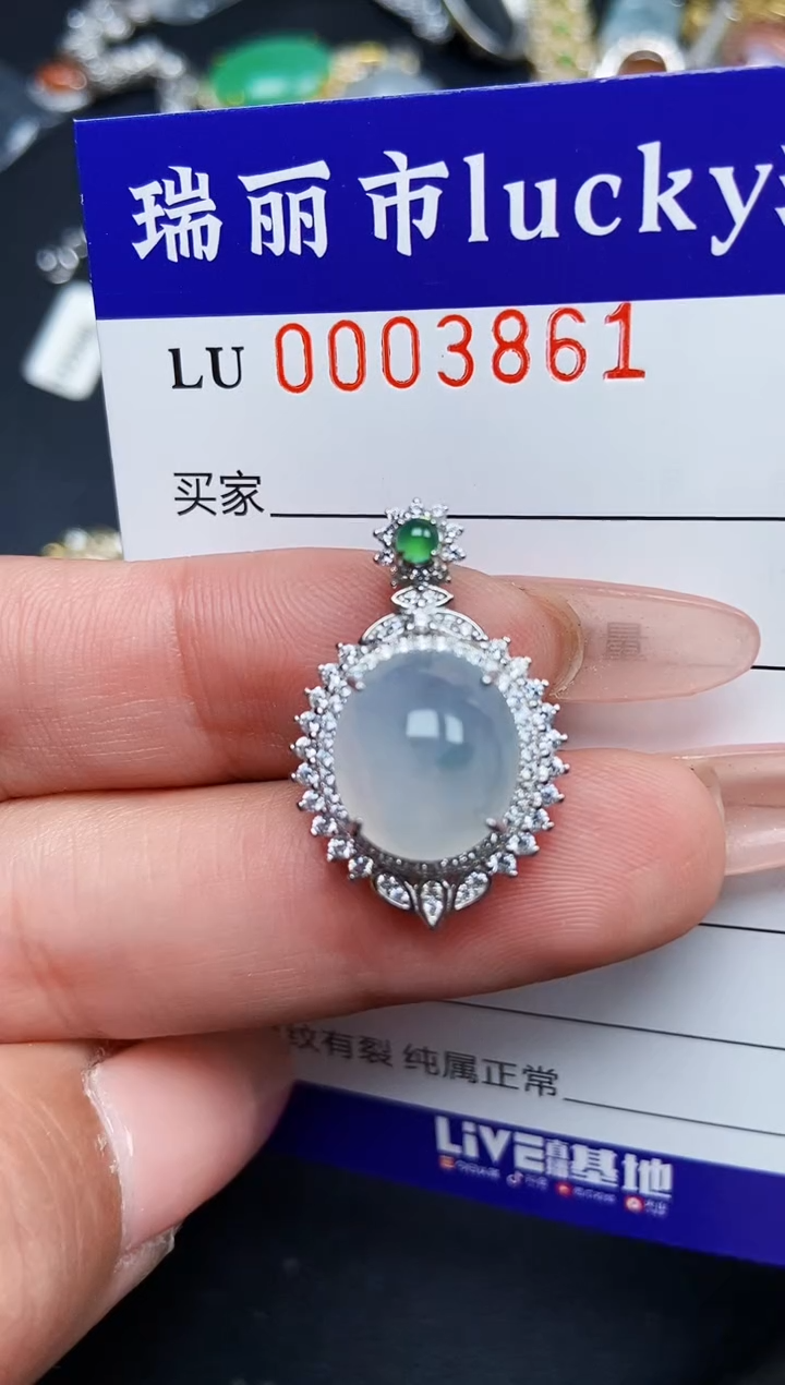 【闪购商品】翡翠颈饰银S925镶嵌3861
