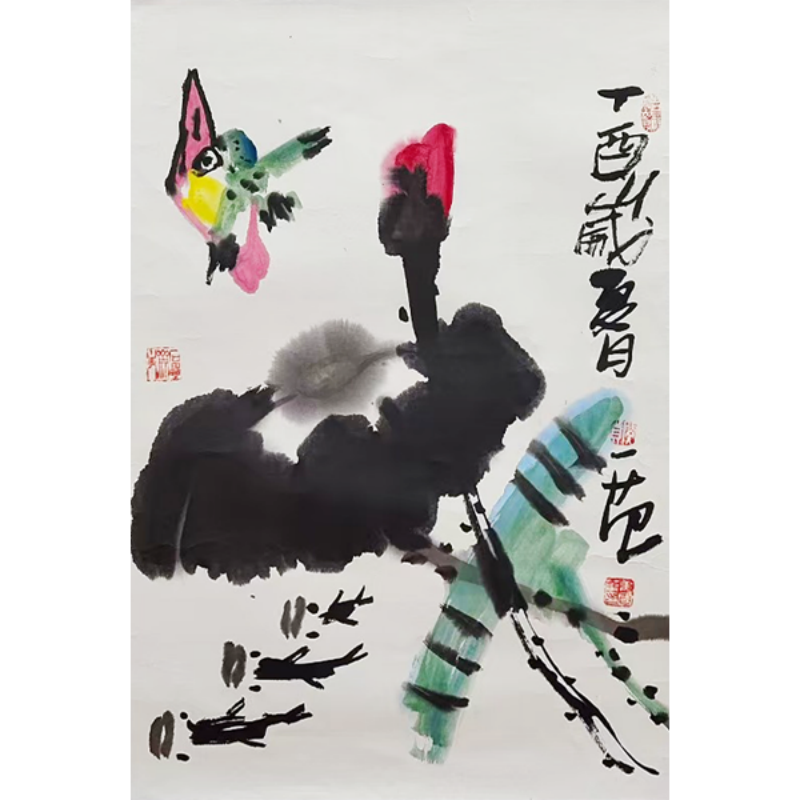 姜国华2.8平尺花鸟作品