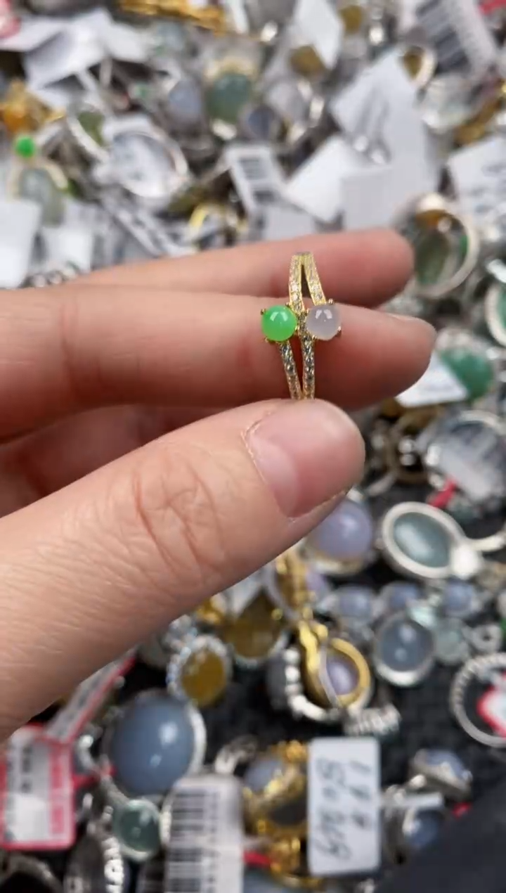 银S925镶嵌戒指翡翠333   4