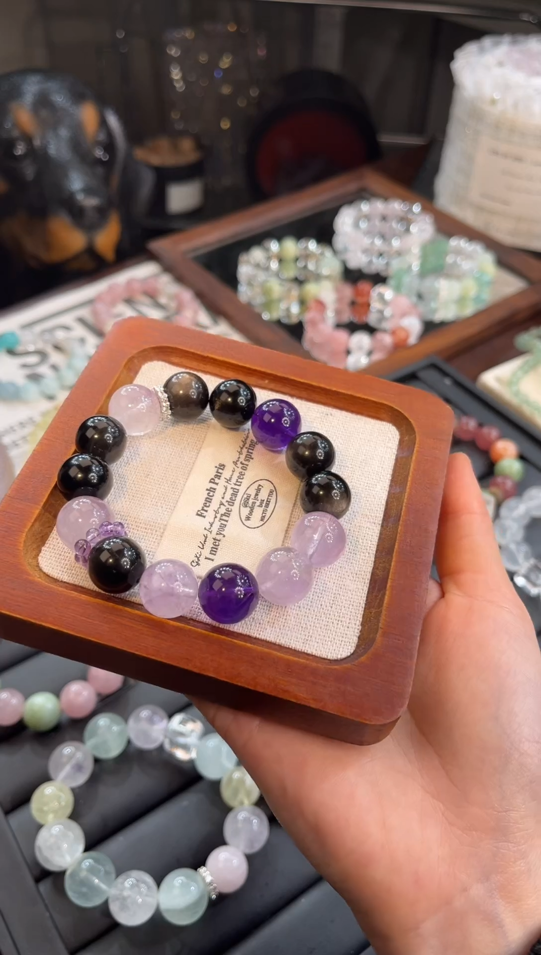 未镶嵌手串水晶黑天鹅