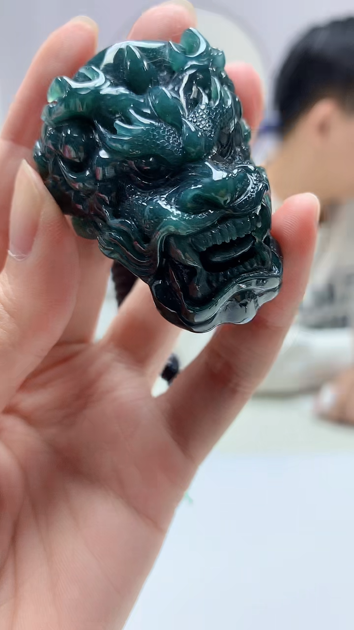 【闪购商品】定制翡翠未镶嵌4917zm-毛货挂件龙86