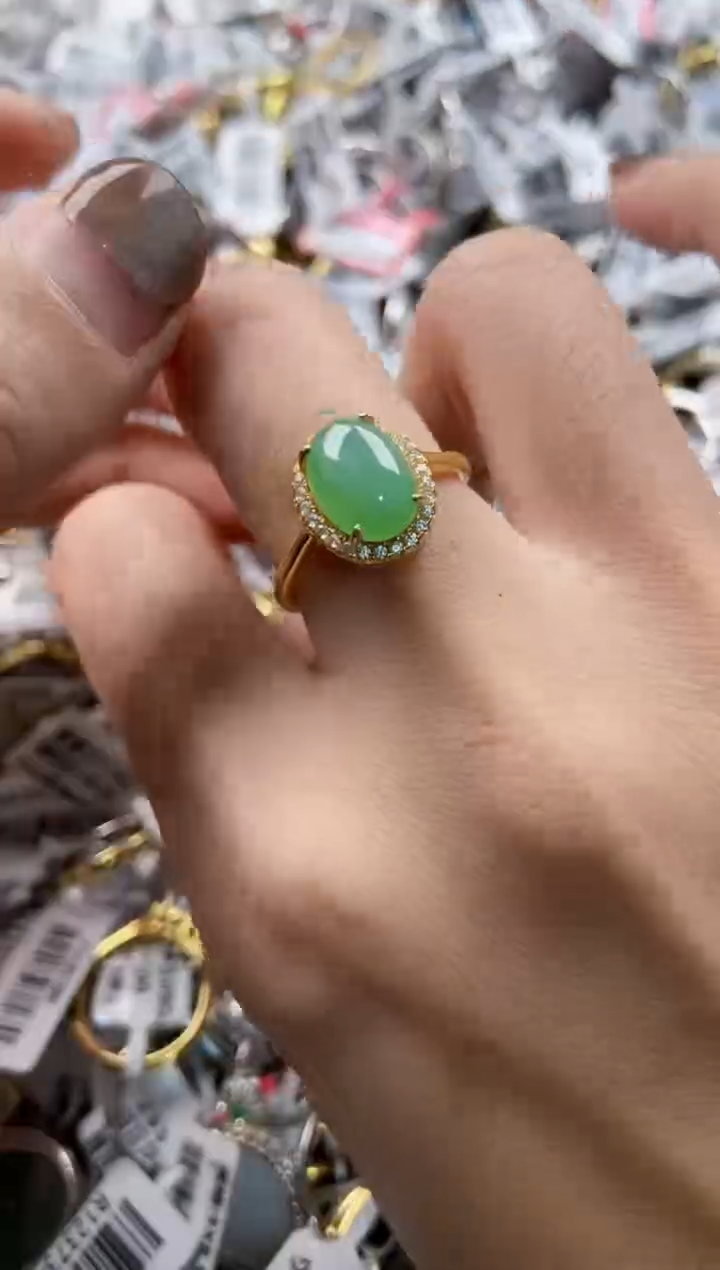 翡翠戒指银S925镶嵌3333----1