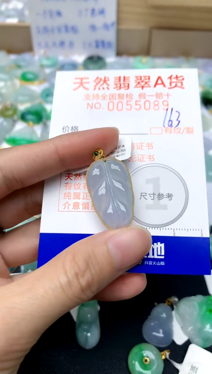 【闪购商品】翡翠颈饰18K金镶嵌163 天然A货翡翠