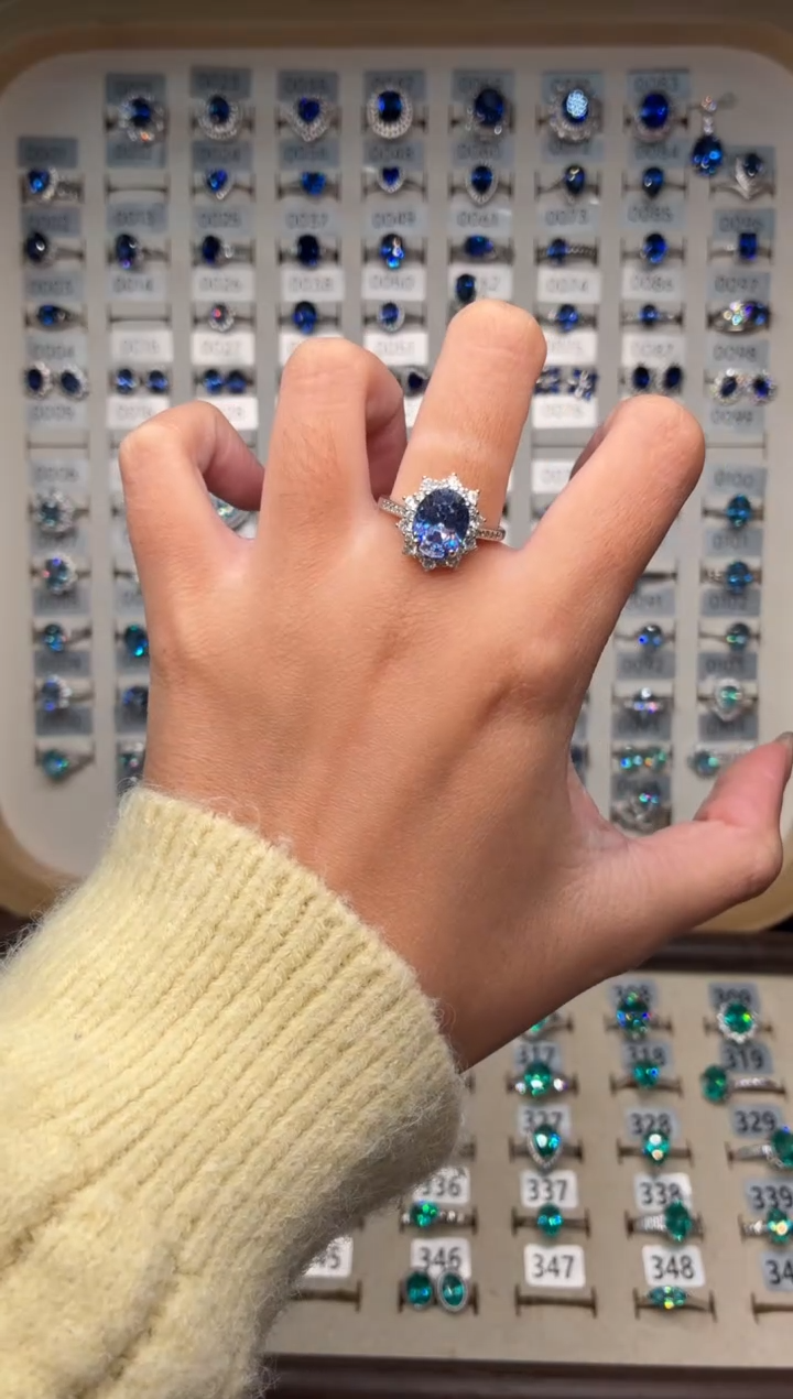 无925银925银 皇家蓝色系列轻奢女神款式