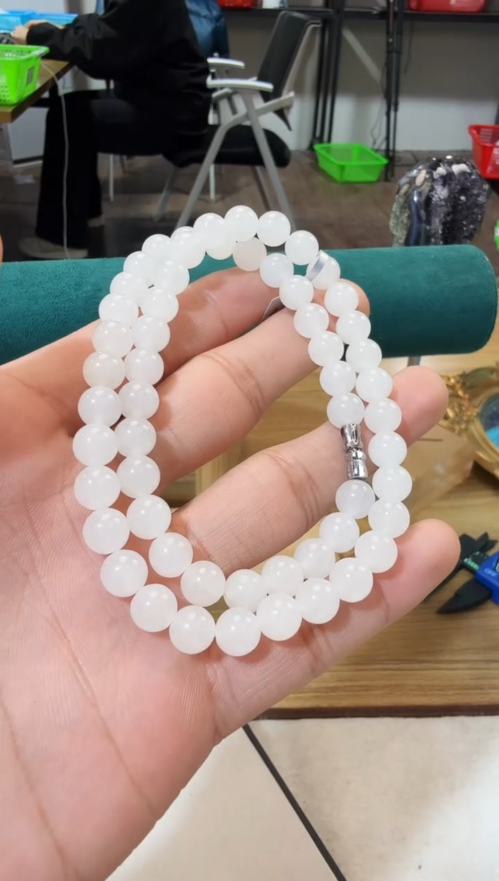 项链未镶嵌和田玉晶0523 约8mm