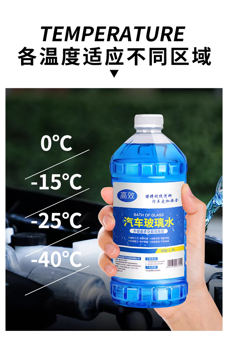 汽车玻璃水四季通用雨刮水去油膜防冻挡风玻璃清洗剂