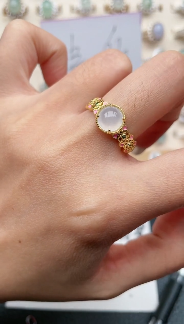 【闪购商品】翡翠戒指银S925镶嵌1111