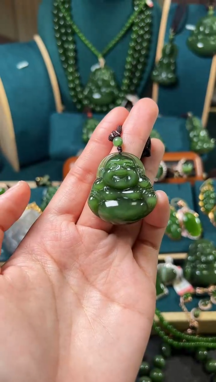 【闪购商品】和田玉（碧玉）颈饰未镶嵌碧玉34×35×10左右