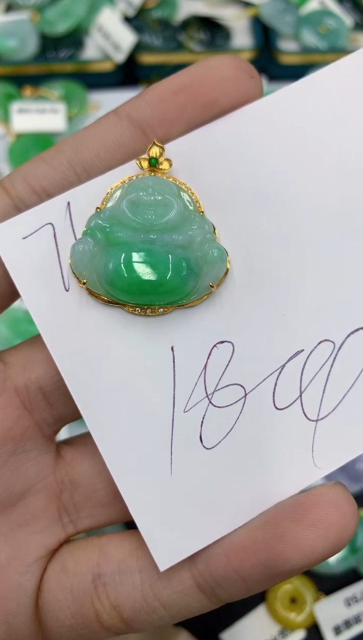 【闪购商品】翡翠颈饰18K金镶嵌号链接111111