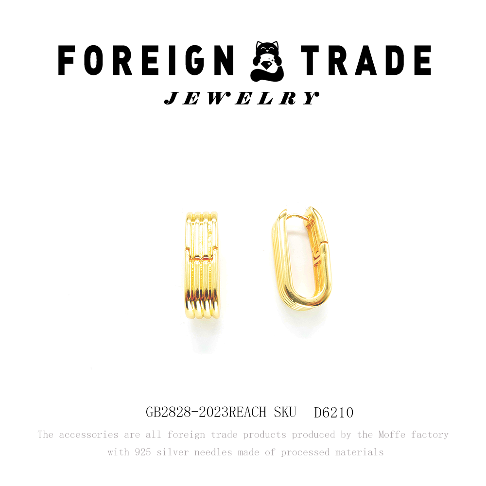 TLIT 铜合金大理石耳饰 X设计师款耳钉D6210