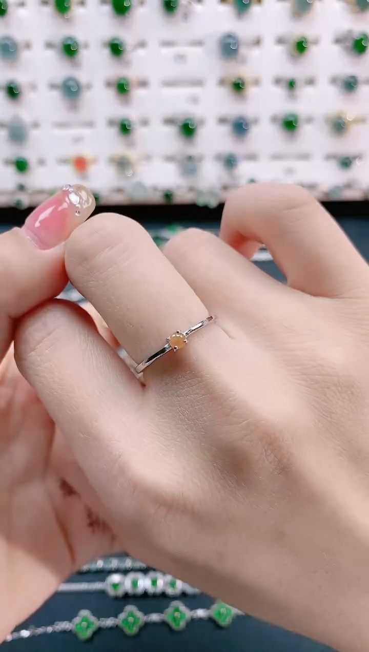 【闪购商品】翡翠戒指银S925镶嵌天然翡翠