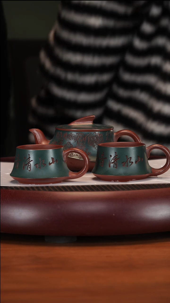 【闪购商品】紫砂茶壶2-83XXW一帆风顺套组景舟红泥