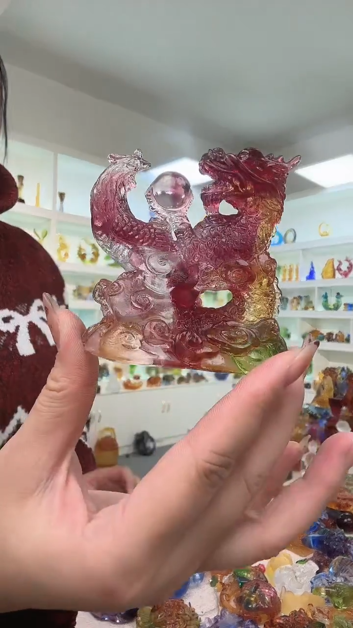 手工艺品琉璃龙凤呈祥