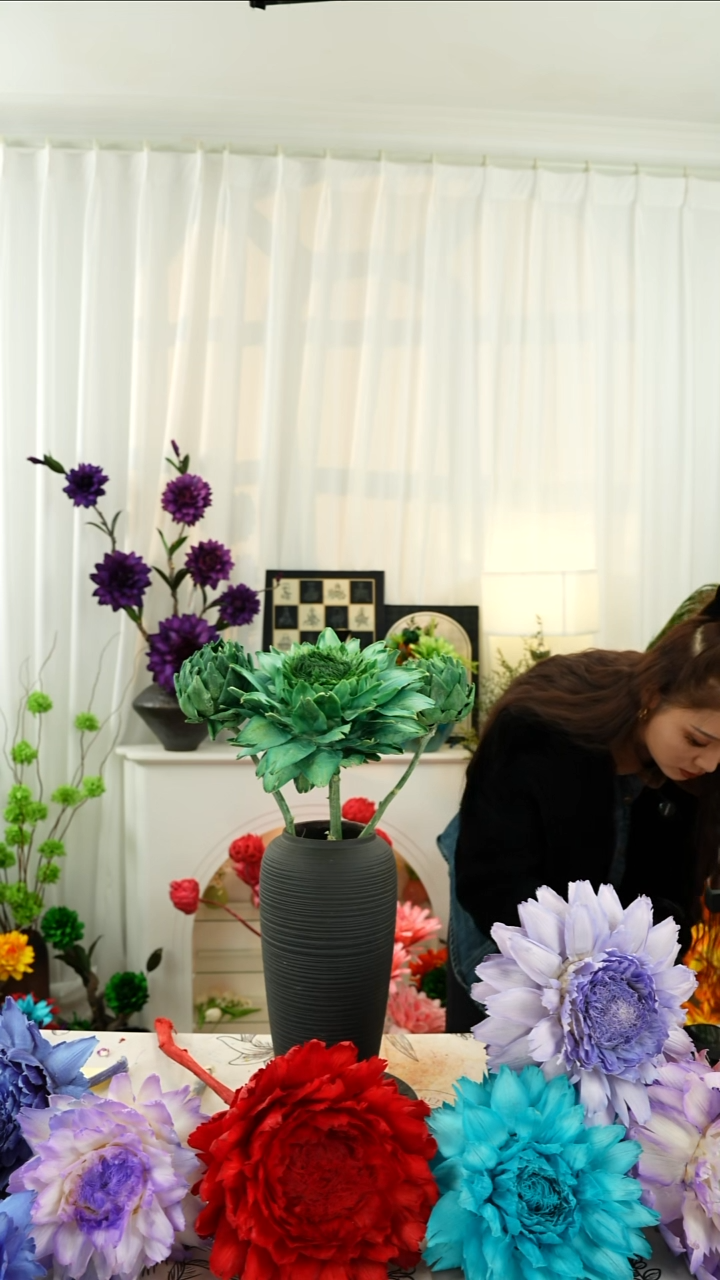 永生洋蓟 霸王花3个头叶片有伤【孔雀绿】A4