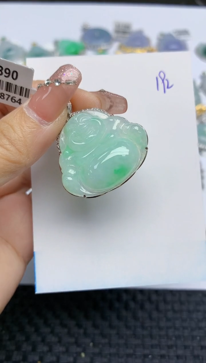 【闪购商品】翡翠颈饰18K金镶嵌天然A货翡翠 192