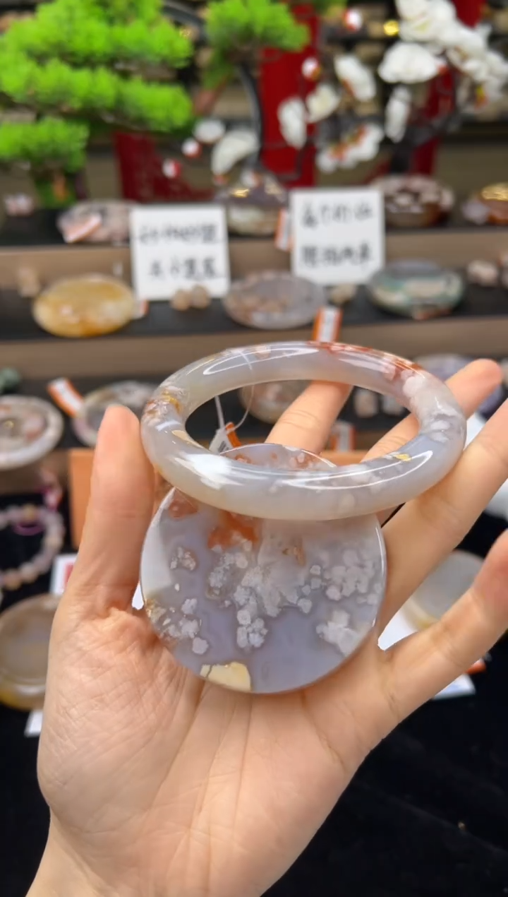 【闪购商品】石英质玉未镶嵌手镯62圈口（赠送镯心）61575