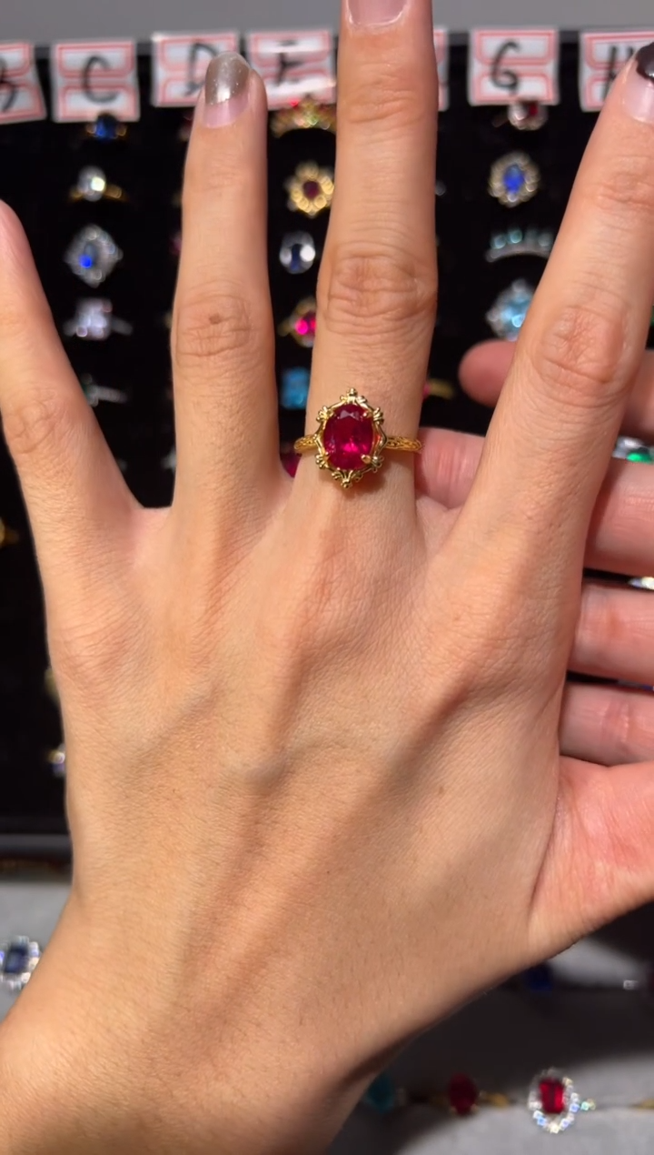 【闪购商品】红宝石戒指银S925镶嵌4586315