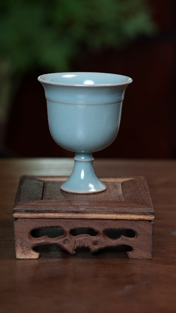 【闪购商品】宝丰清凉寺原产地汝瓷高足杯