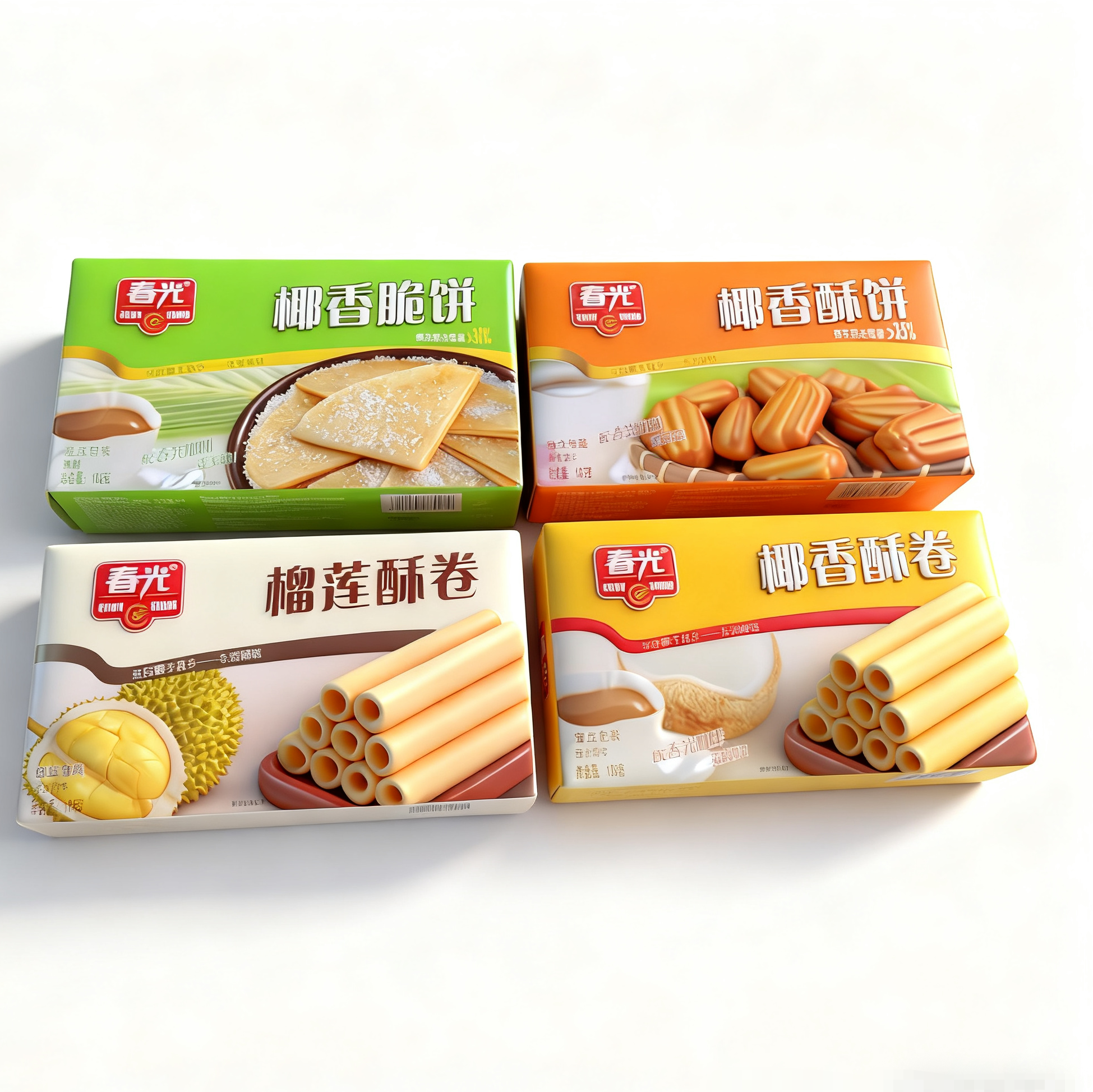 春光椰香酥饼榴莲酥卷椰香酥饼混合