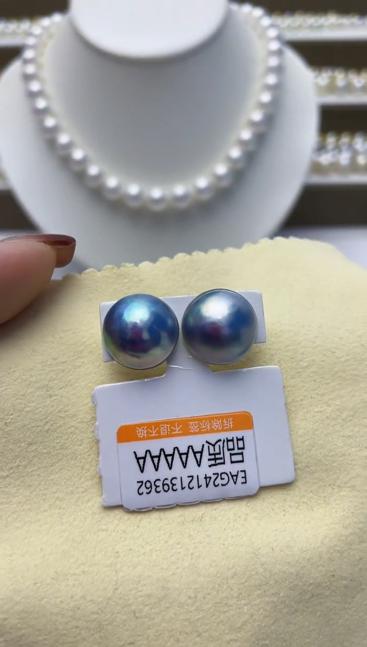【闪购商品】拼合珍珠（马贝珠）耳饰银S925镶嵌W8