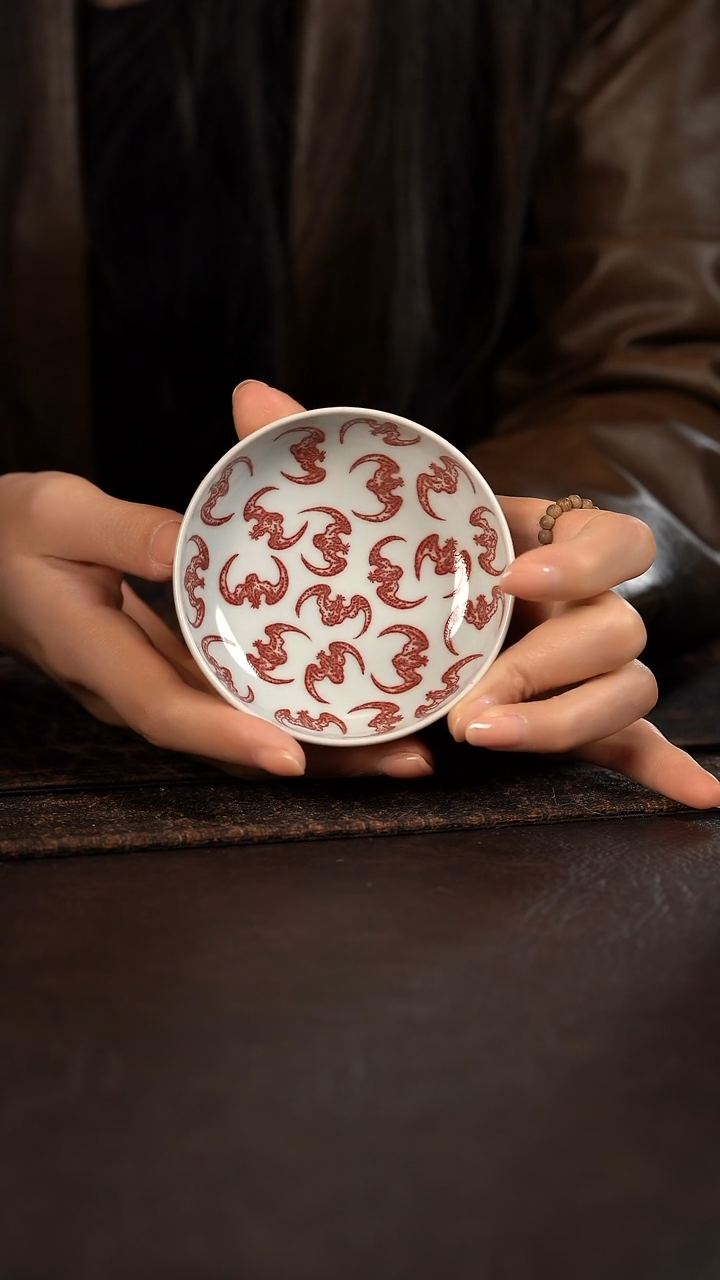 【闪购商品】杯贵红窑釉里红百福小普洱杯