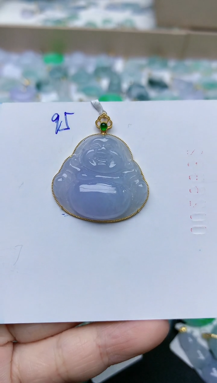 【闪购商品】翡翠颈饰18K金镶嵌天然翡翠A货    95