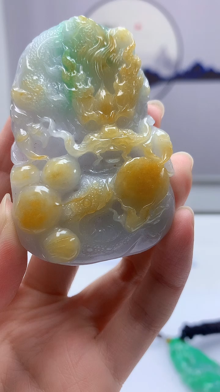 【闪购商品】定制翡翠未镶嵌4902zm-毛货挂件165龙