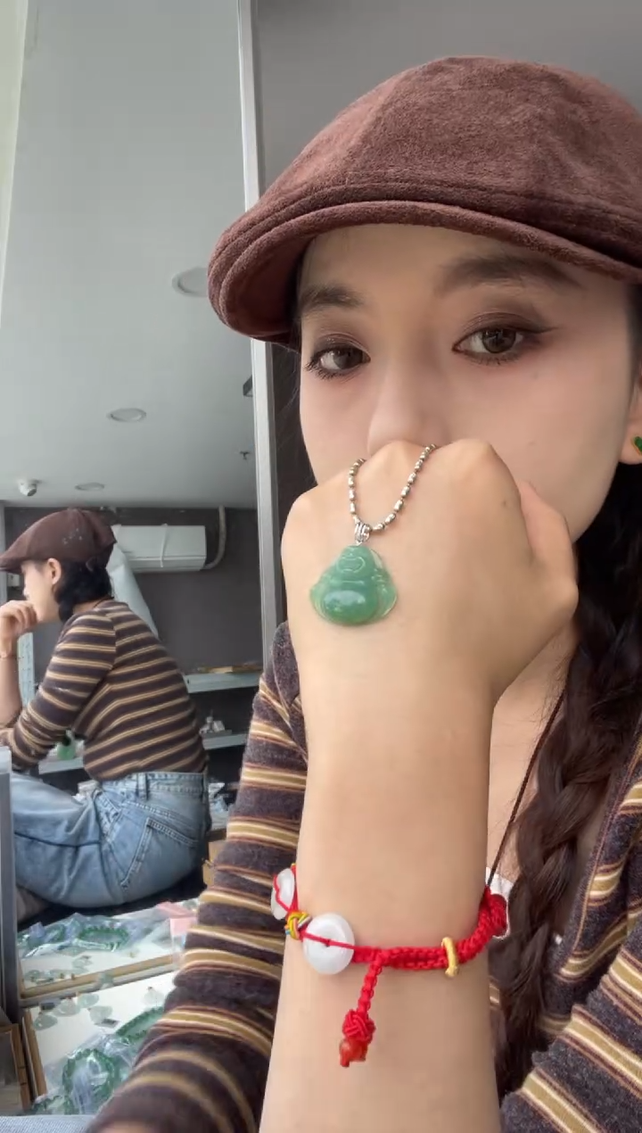 吊坠(不含链)18K金镶嵌翡翠?****y天然缅甸A货翡翠