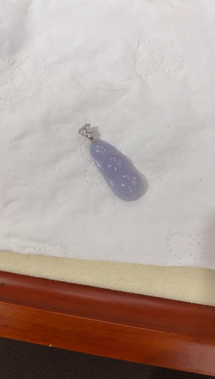 【闪购商品】翡翠颈饰18K金镶嵌天然缅甸a货翡翠