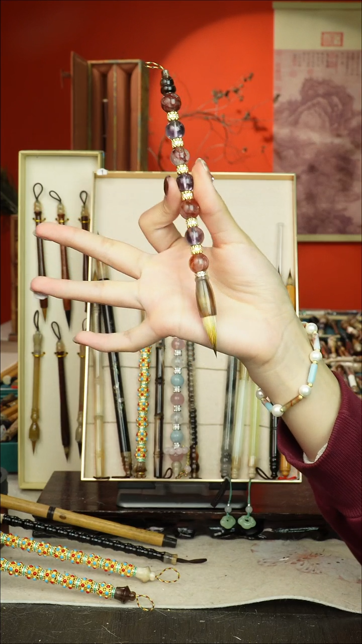 304号闪孤品高货毛笔链接 清水试笔 蘸墨不退