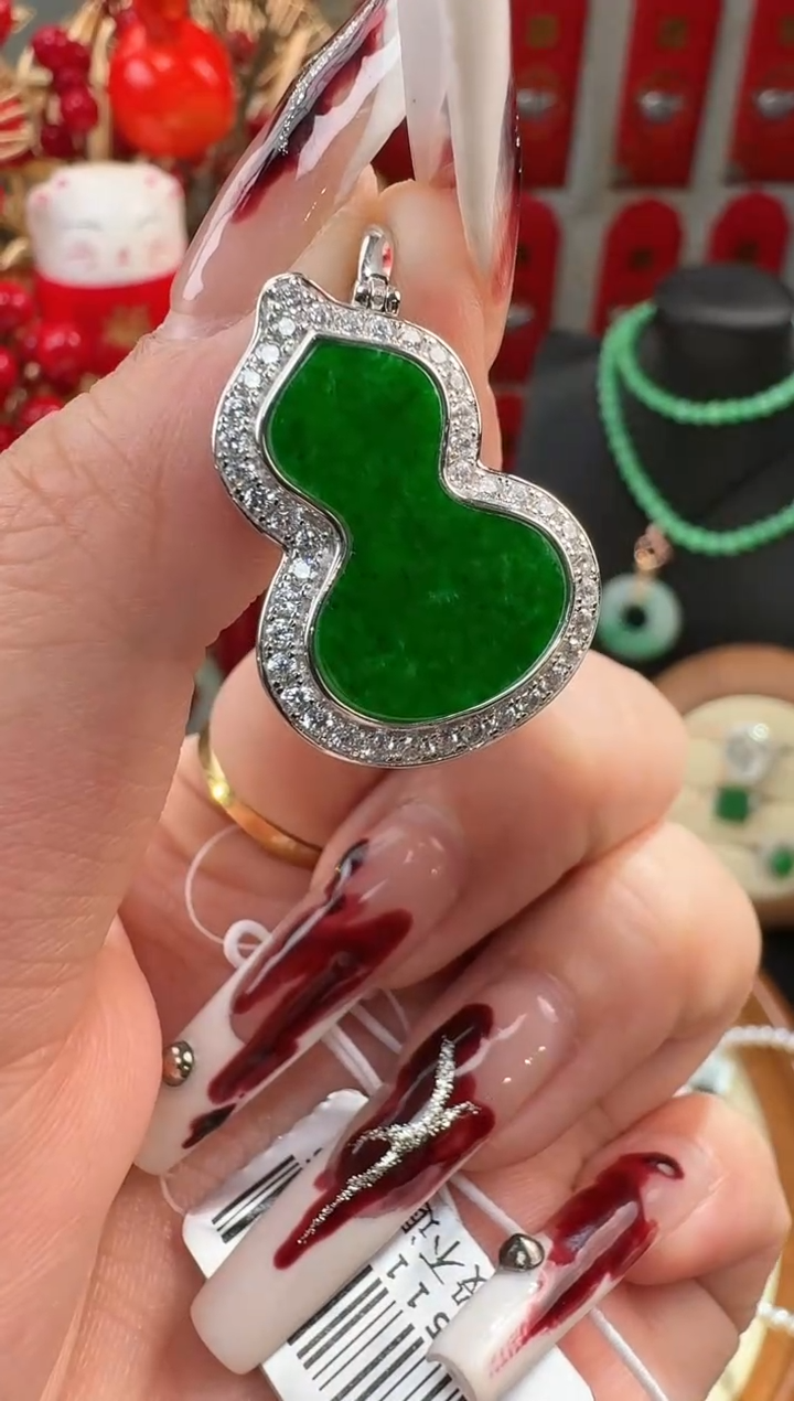 【闪购商品】翡翠颈饰银S925镶嵌挂件