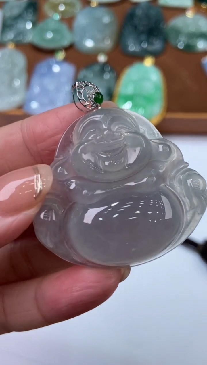 翡翠18K金镶嵌挂件2202869  