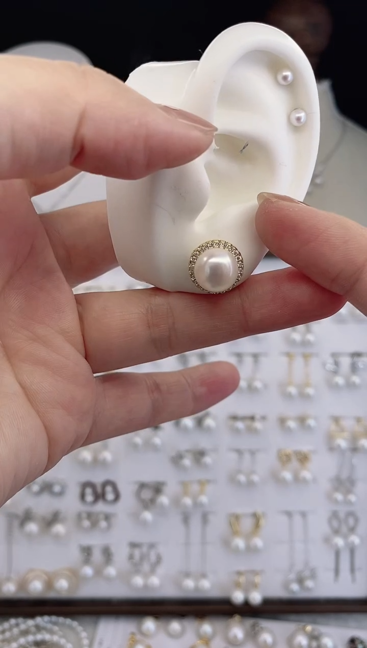 合金耳饰淡水珍珠14