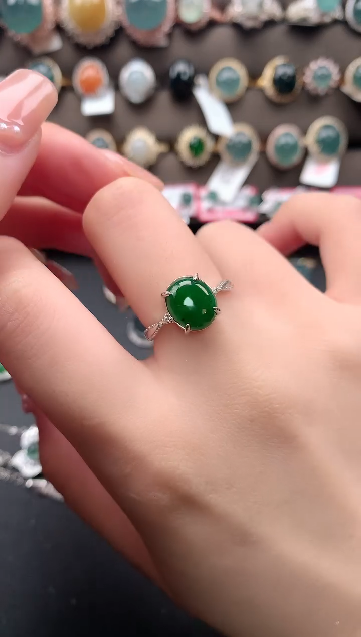 【闪购商品】翡翠戒指银S925镶嵌51241
