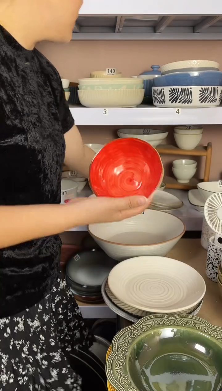 瓷微瑕(2个装）红色小碗