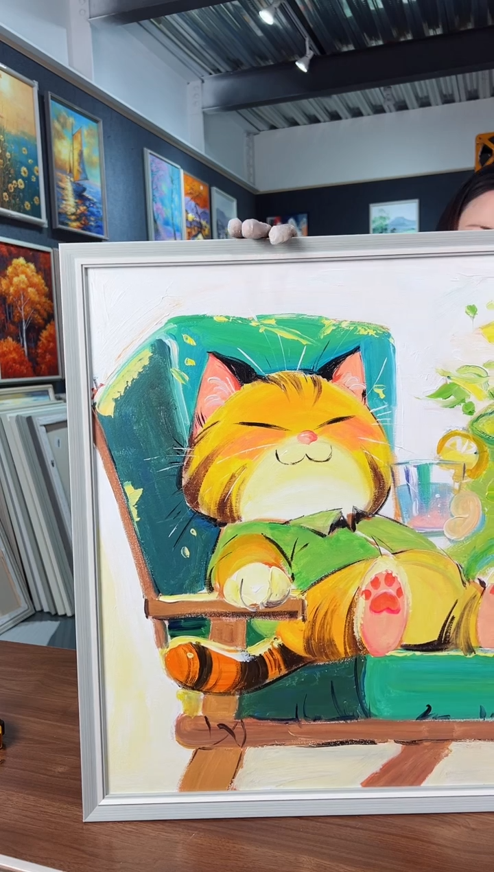 【闪购商品】油画58号 50*60 猫-手绘油画