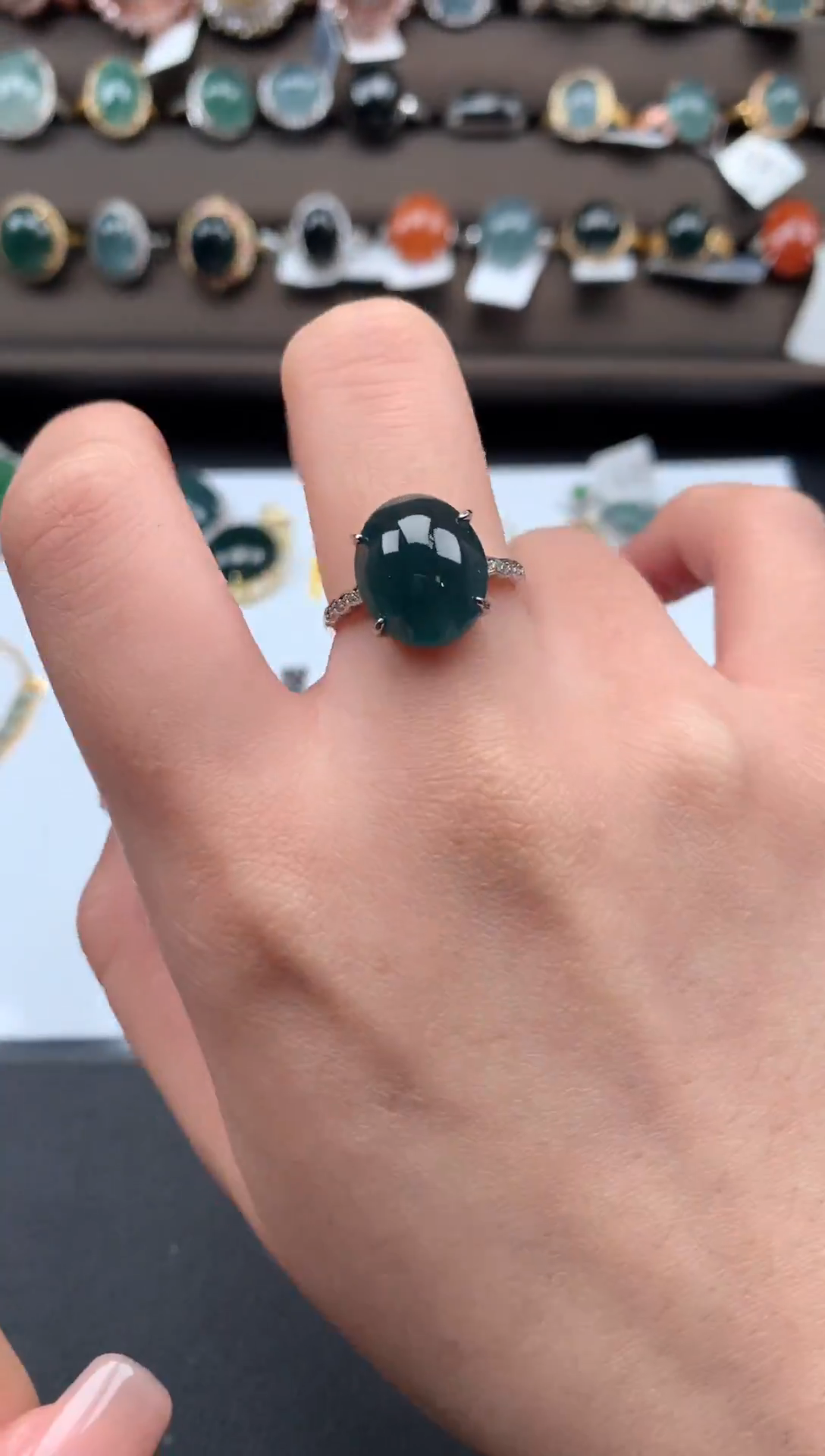 【闪购商品】翡翠戒指银S925镶嵌521143