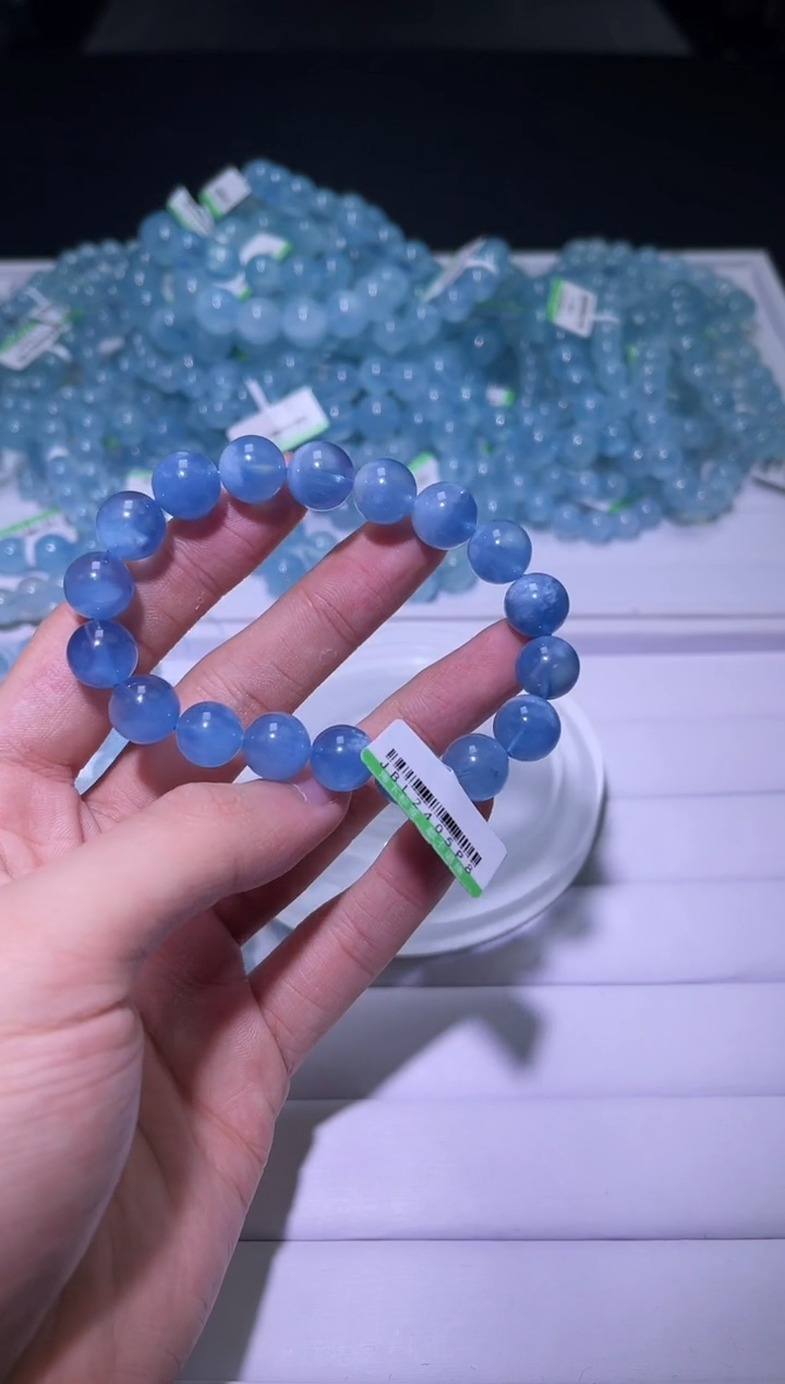 1海蓝宝石（处理）X042-11mm海蓝宝单圈-多样性发其一