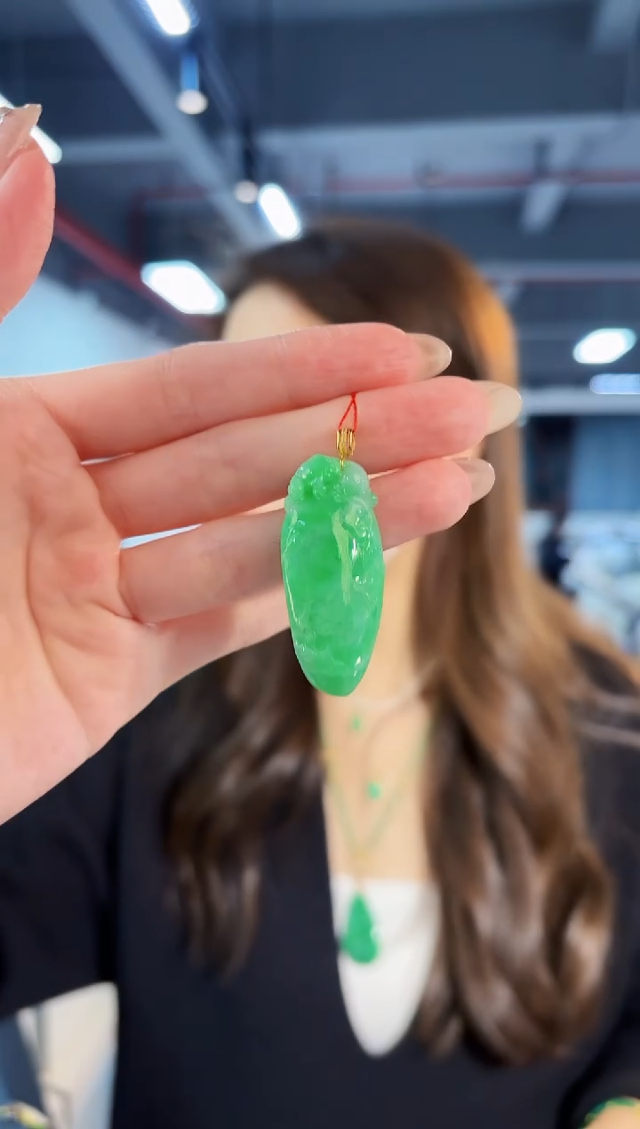 【闪购商品】翡翠颈饰18K金镶嵌缅料A货/支持复检/一件