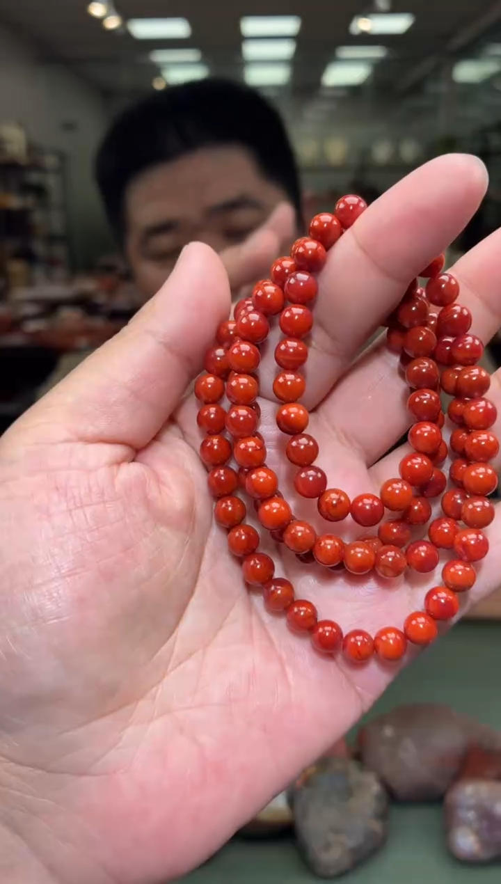 手串未镶嵌南红玛瑙多圈手串一条约6mm+多样性发货
