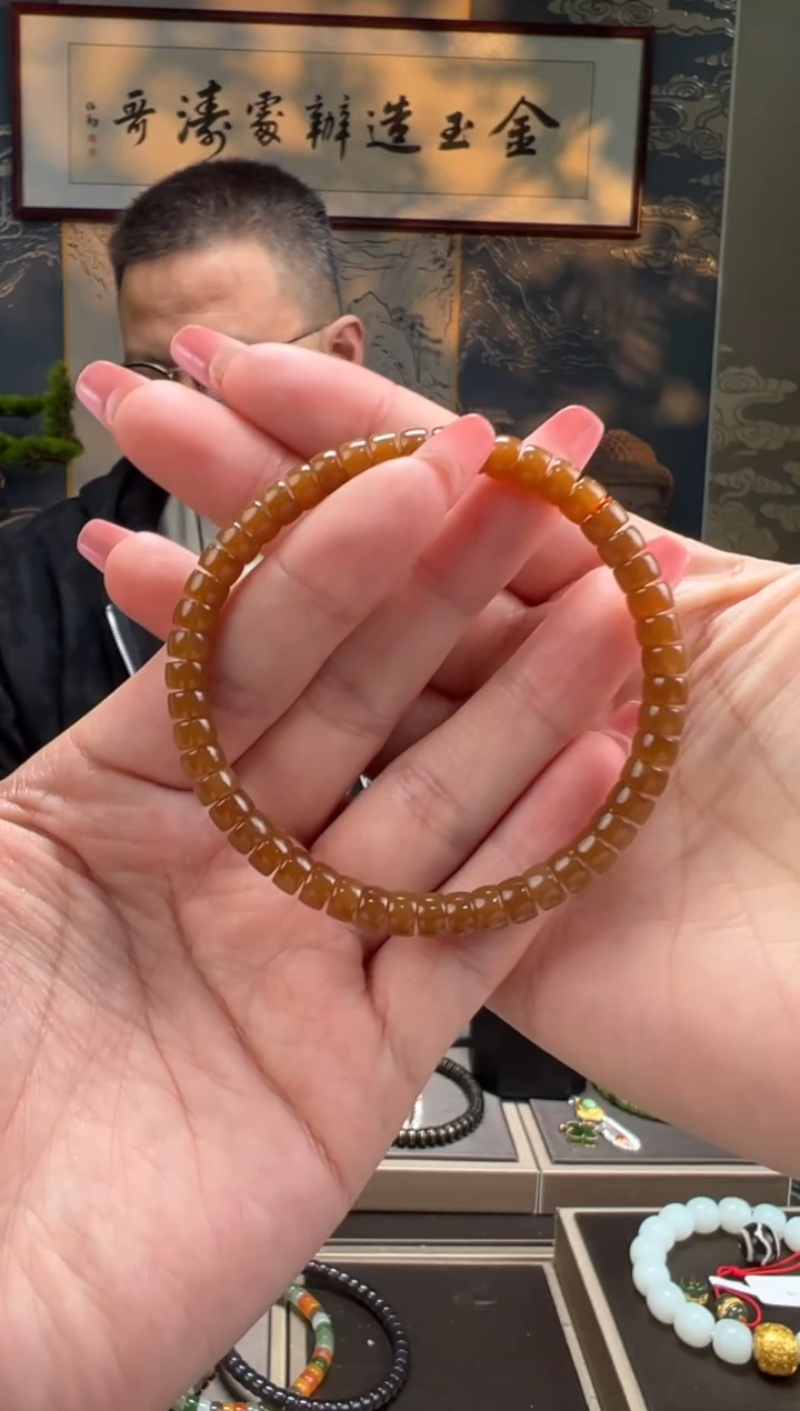 【闪购商品】和田玉手串未镶嵌糖卡6mm