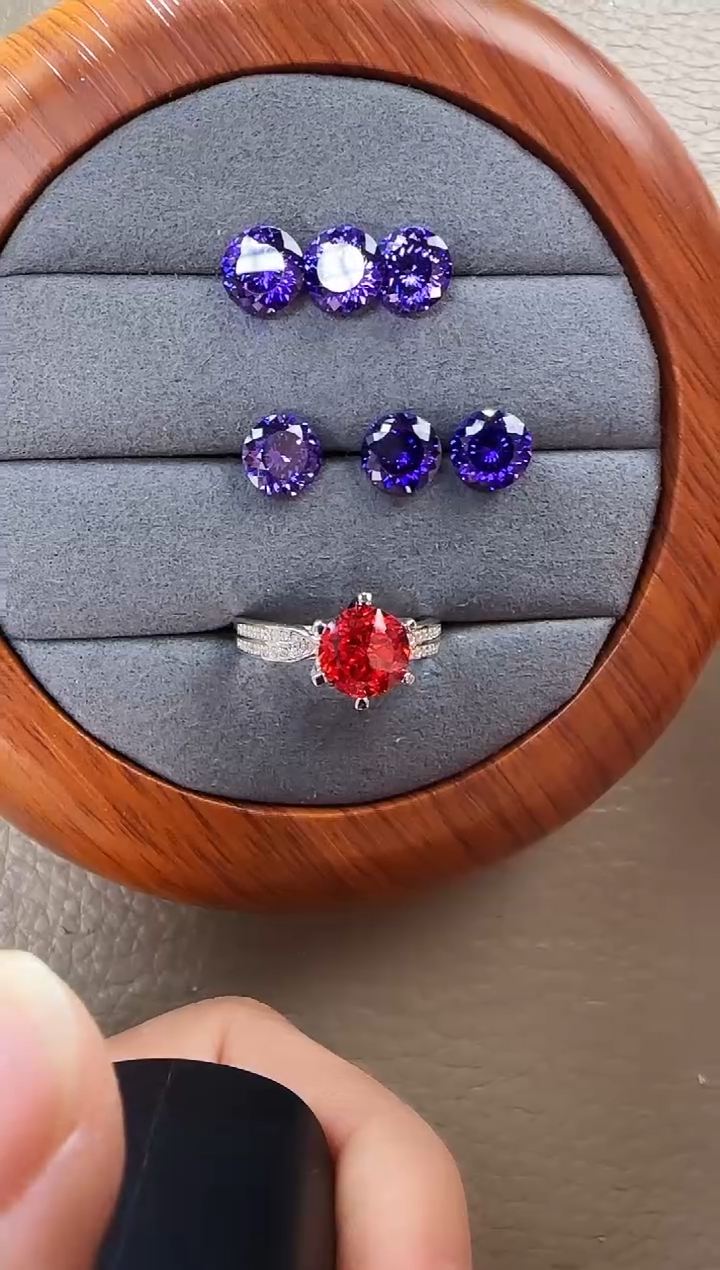 主播定制链接 紫色戒指2ct 定制圈口