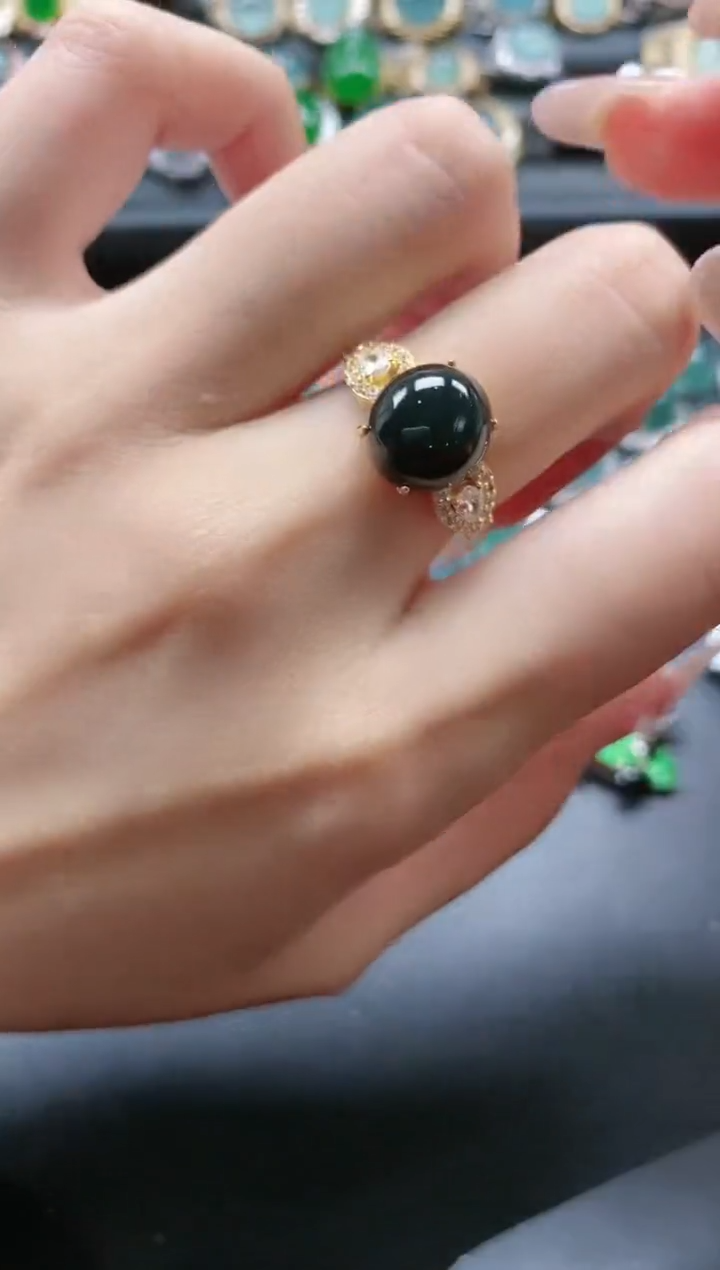 【闪购商品】翡翠戒指银S925镶嵌51511