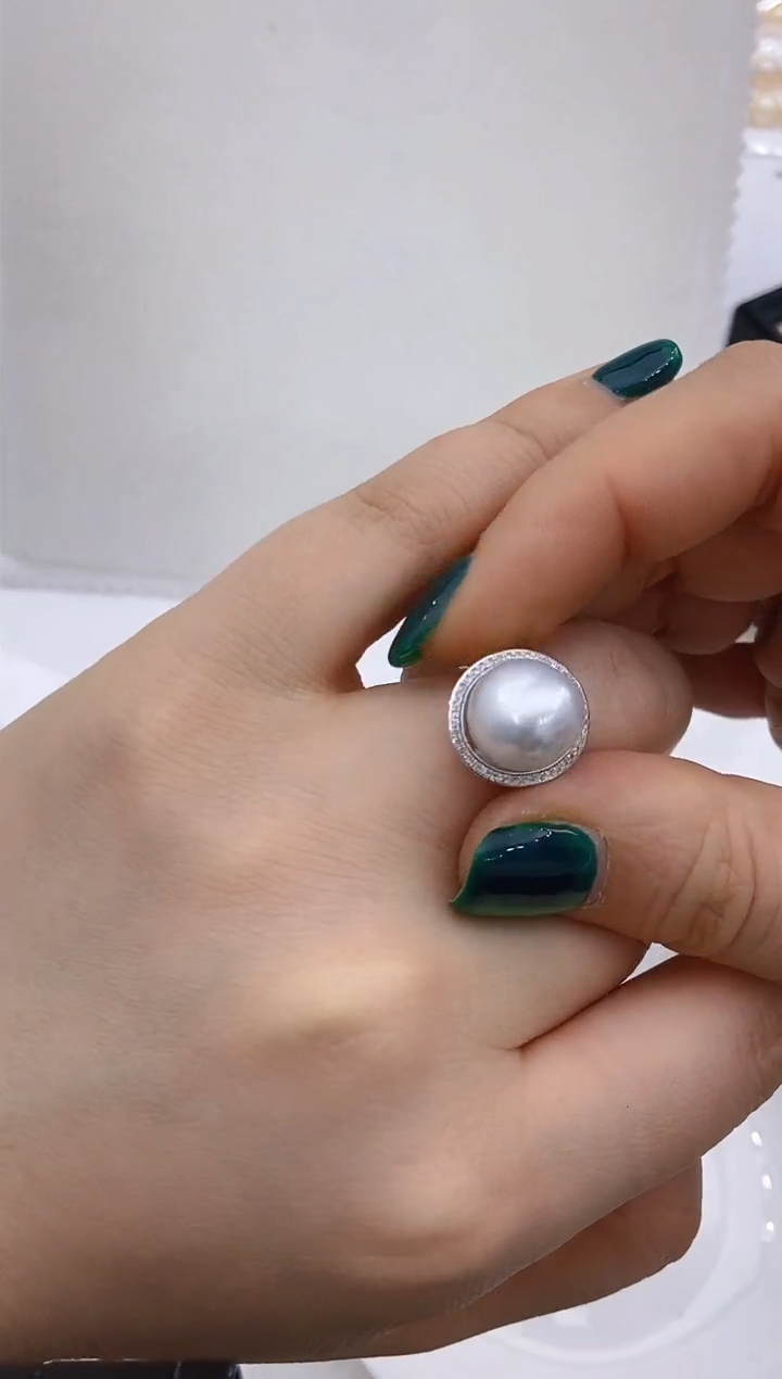 【闪购商品】海水珍珠戒指18K金镶嵌312 11-12mm