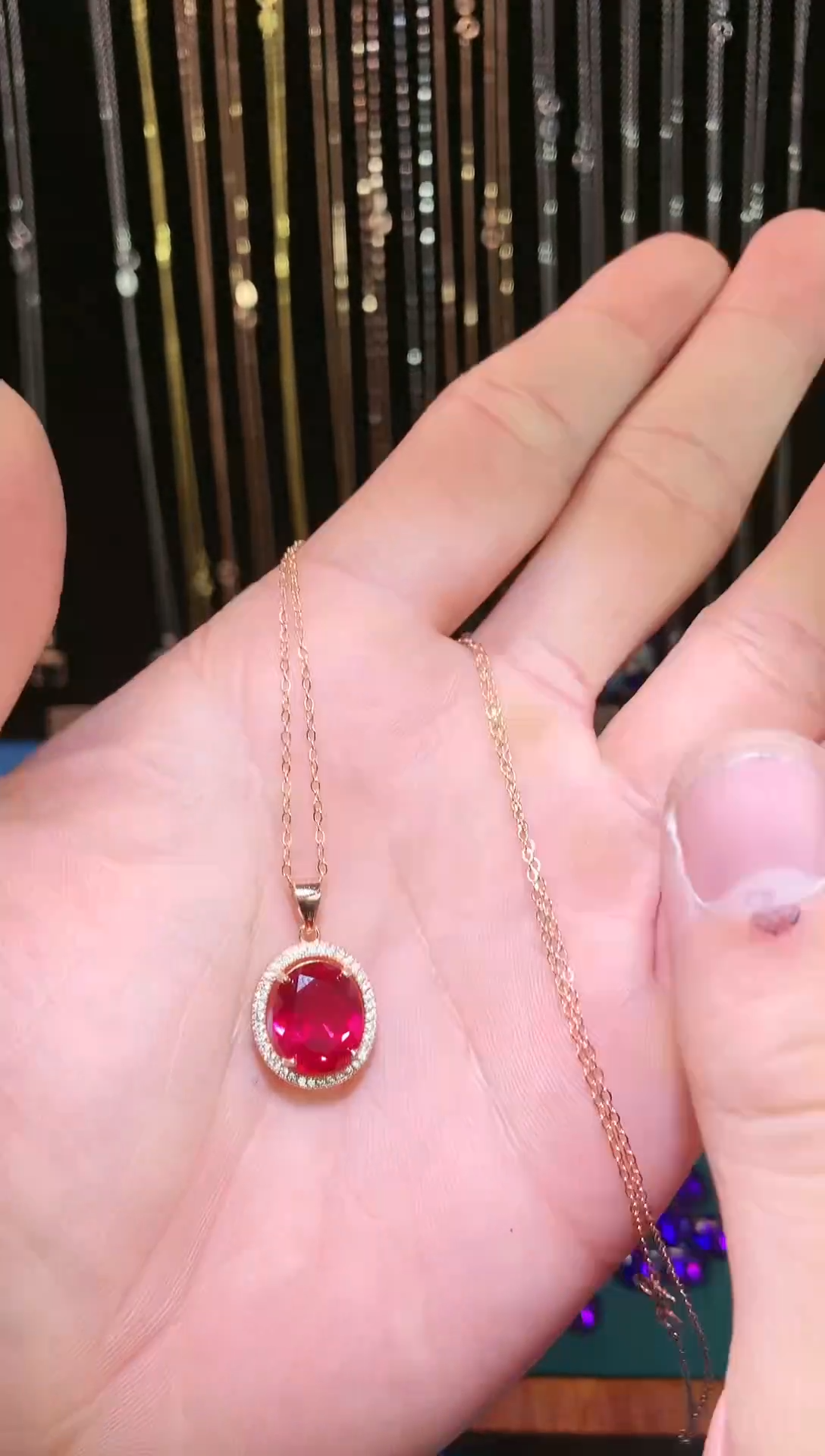 【闪购商品】红宝石吊坠(赠链)银S925镶嵌1111