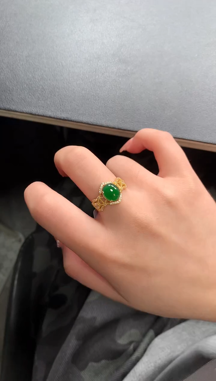 【闪购商品】翡翠戒指银S925镶嵌61241