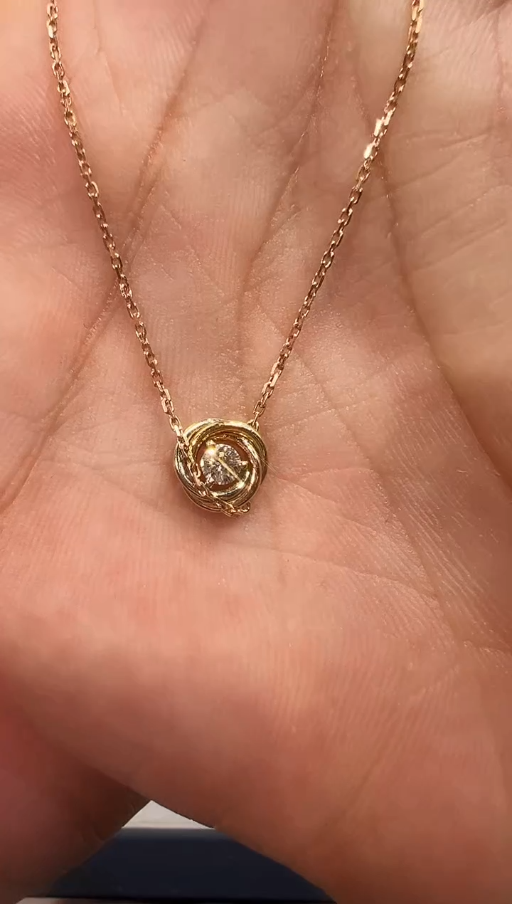 项链18K金镶嵌钻石泡泡项链